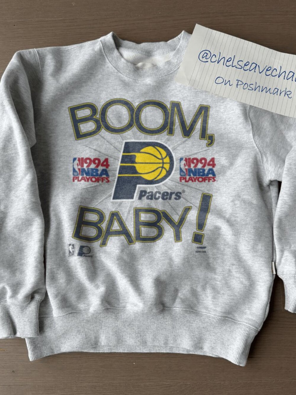 Vintage 1994 Indiana Pacers Boom Baby Playoffs Sweatshirt, Reggie Miller NBA Tee